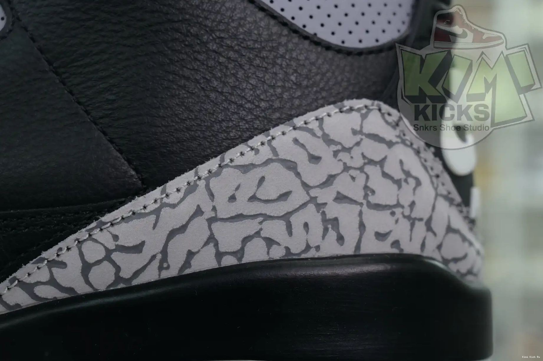 Air Cement Jordan Reimagined” 3“Black Kimikick 0607